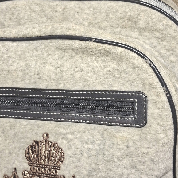 Juicy Couture Y2K Gray Velour Backpack - Picture 15 of 16